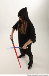 ANGELIA STANDING POSE WITH LIGHTSABERS